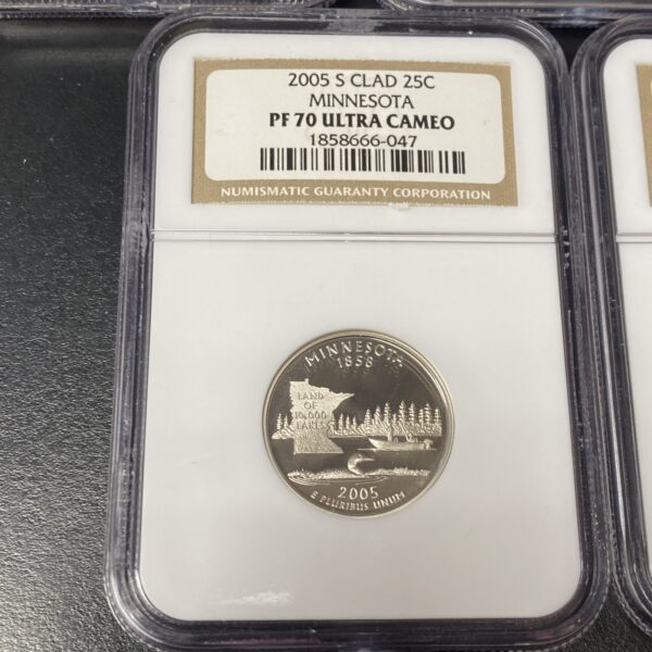 2005-S CLAD US State Quarters 25c Proof Set (5) NGC PF70 Ultra Cameo