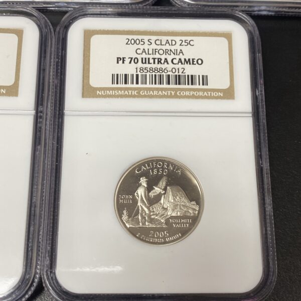 2005-S CLAD US State Quarters 25c Proof Set (5) NGC PF70 Ultra Cameo
