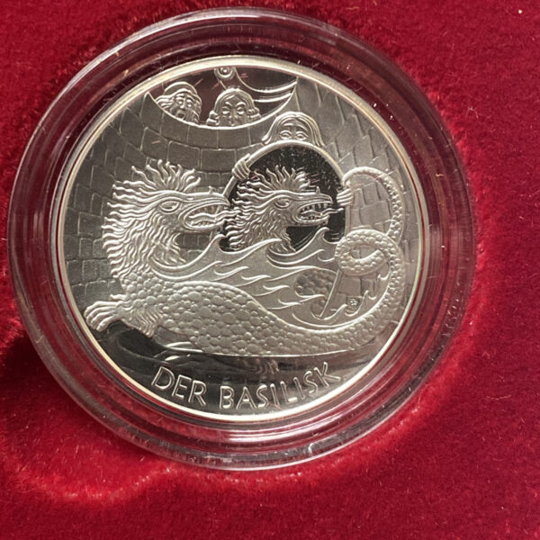 2009 Austria 10 Euros Silver Proof Coin - Basilisk of Vienna No. 22399