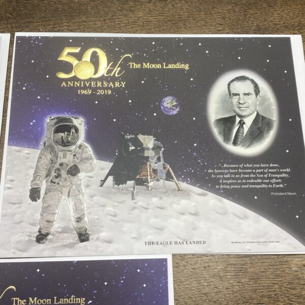 Apollo 11 50th Anniversary 2019 Engraved Prints Set of 3 The Moon Landing Series