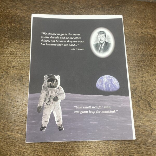 Moon Landing NASA Astronomy Neil Armstrong & JFK Quotes 8.5 x 11 Print Kennedy