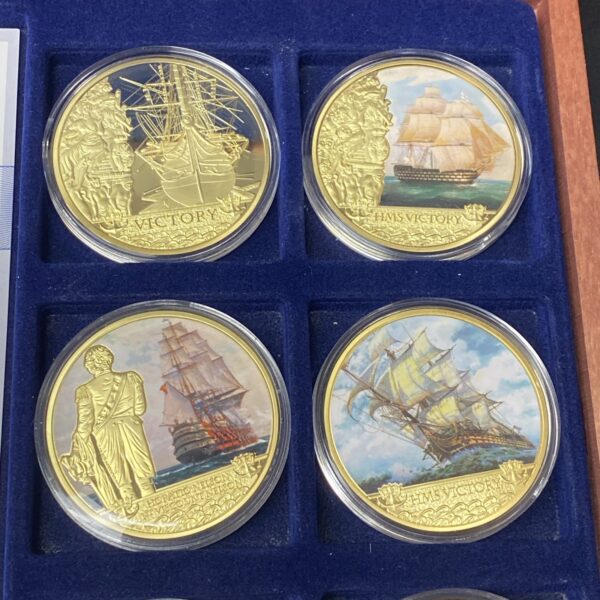 The American Mint HMS Victory 250th Anniversary 6 Gold Plated Coin Set COA & Box
