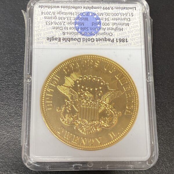 1838 & 1861 & 1933 Historical Platinum Gold 3 Eagles Replica Archival Collection