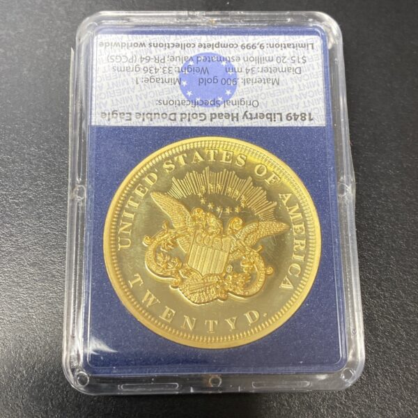 1849 & 1907 $100 Million Gold High Relief 2 Coins Replica Archival Collection