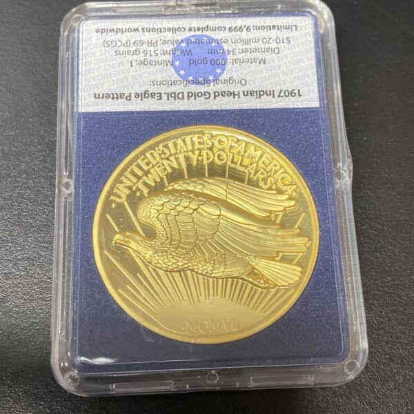1849 & 1907 $100 Million Gold High Relief 2 Coins Replica Archival Collection