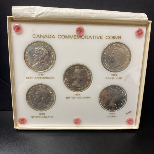 Canada Silver Commemorative 5 Coin Capital Set 1935 1939 1949 1958 1964 0.800 Ag