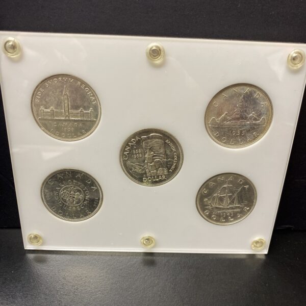 Canada Silver Commemorative 5 Coin Capital Set 1935 1939 1949 1958 1964 0.800 Ag