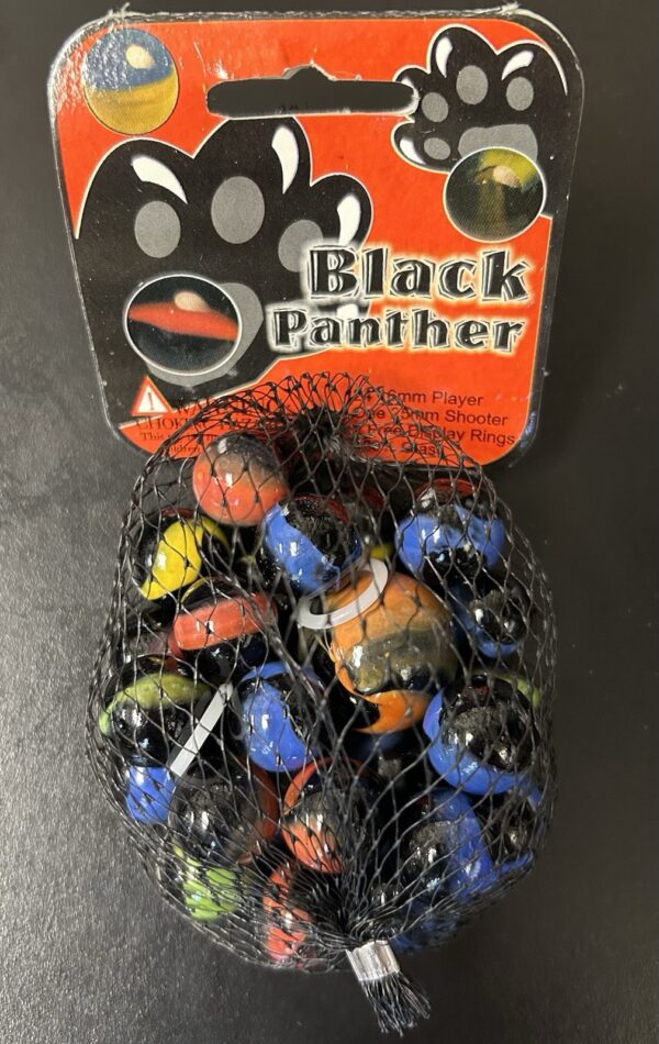 Black Panther Mega Marbles Net Bag 24 Players 1 Shooter Retired Set (2004-2006)