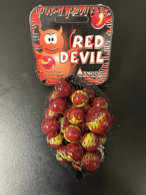 Red Devil Mega Marbles Net Bag 24 Players 1 Shooter Retired Set (2004-2006)