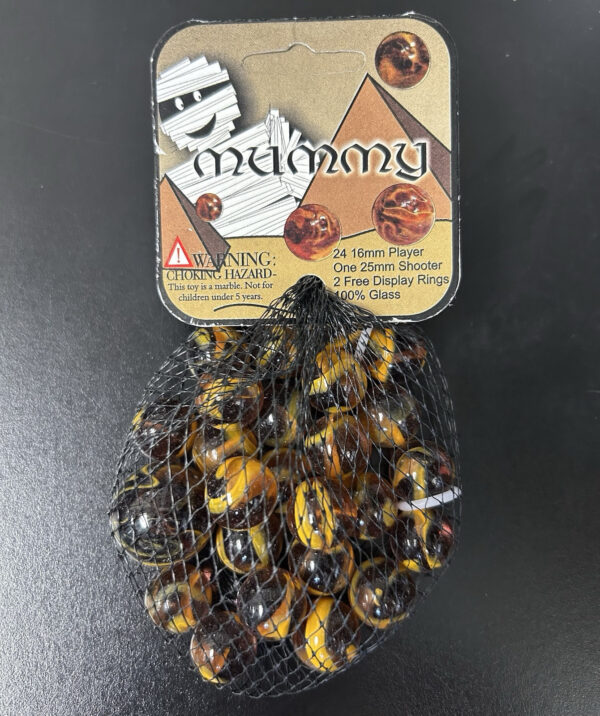 Mummy Mega Marbles Net Bag 24 Players 1 Shooter Retired Set (2004-2006)