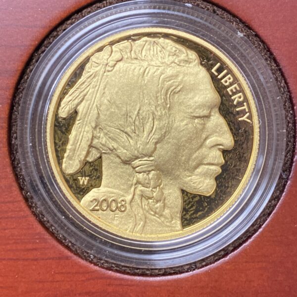 2008 W American Gold Buffalo Proof 1 oz $50 in OGP COA Display Box Fine .9999