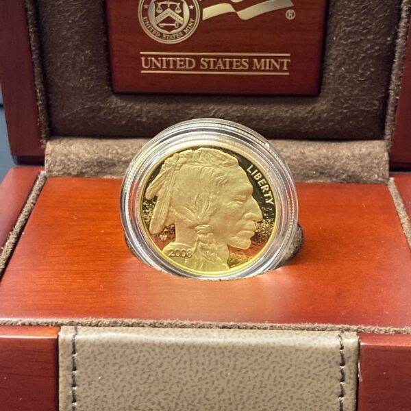 2008 W American Gold Buffalo Proof 1 oz $50 in OGP COA Display Box Fine .9999