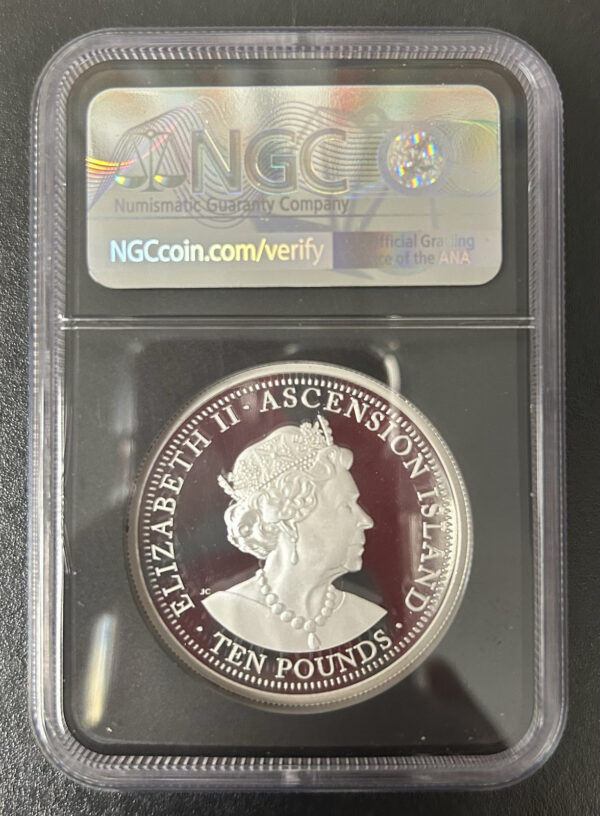 2022 Ascension Is £10 Modern Masters St. George & Dragon 2oz Silver Gem Proof