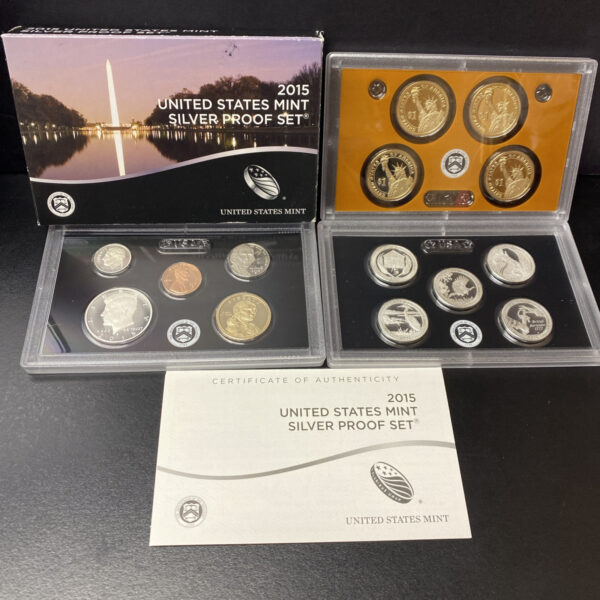 2015 Silver Proof Set U.S. Mint 14 Coins Original Government Packaging OGP COA