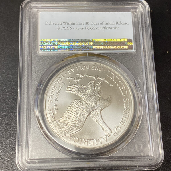 2021 $1 1 oz Silver American Eagle Type 2 PCGS MS70 FDOI Flag Label Coin