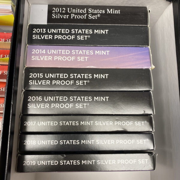 Lot Of 20 US Mint Silver Proof Sets OGP Boxes & COAs 2000-2019 includes 2012 KEY