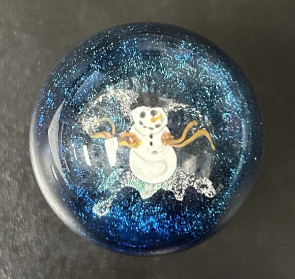 Jumbo Marble 5.5 Inch Circumference (Rare, Beautiful Winter Snowman Design)