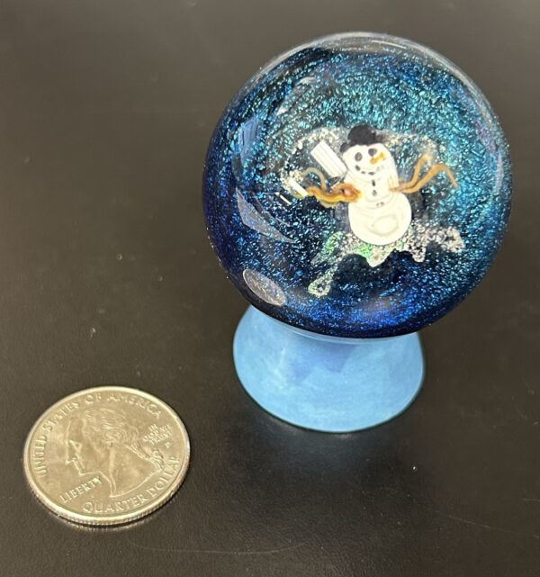 Jumbo Marble 5.5 Inch Circumference (Rare, Beautiful Winter Snowman Design)