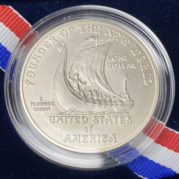 2000-P $1 Leif Ericson Millennium Commemorative Uncirculated Silver Dollar w COA