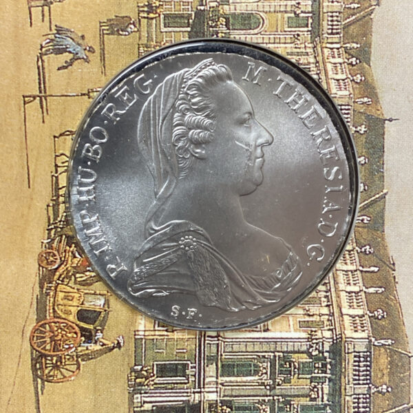 1780 Austria Maria Theresa Large Silver Thaler Restrike Coin UNC In Booklet
