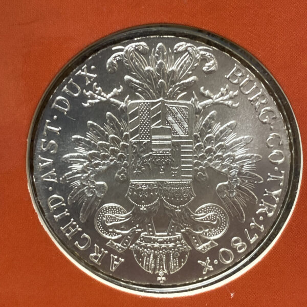 1780 Austria Maria Theresa Large Silver Thaler Restrike Coin UNC In Booklet