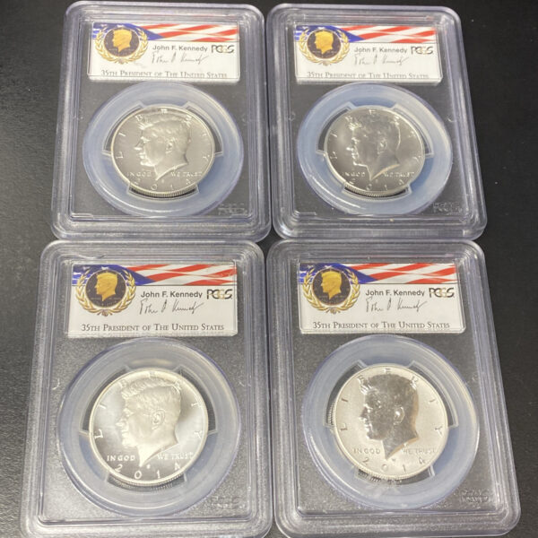 2014 PDSW 50th Anniversary Kennedy Half Dollar 4pc Set PCGS MS PR70 First Strike