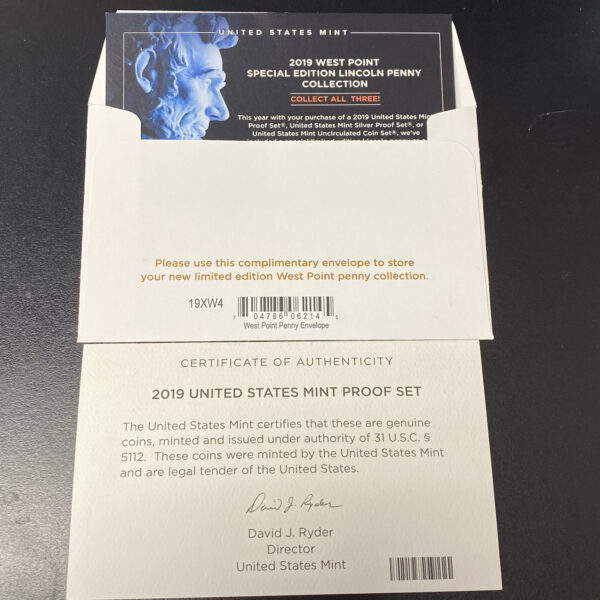 2019-S US Mint Proof Set | West Point Penny Proof | OGP Box & COA | Uncirculated