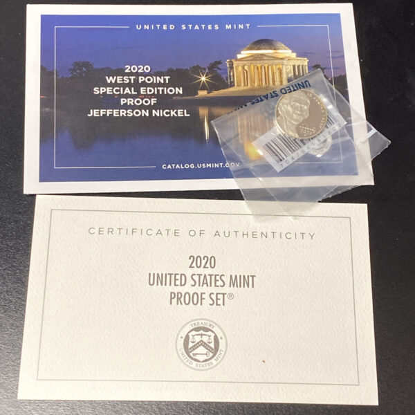 2020 Clad Proof Set US Mint w/ West Point Special Edition Proof Jefferson Nickel