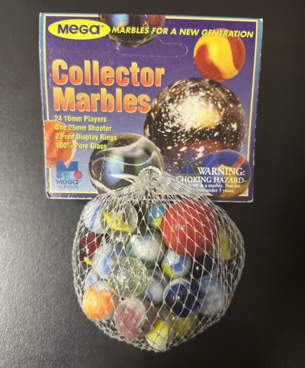 Party Collector Series Net Bag Glass Mega Marbles Vacor 1 Shooter 24 Players