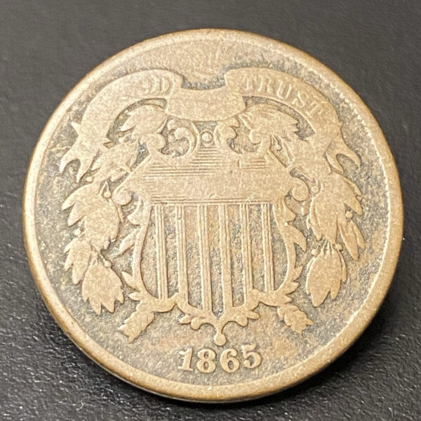 1865 Two Cent Piece United States Of America 2c Coin (As Pictured) *204