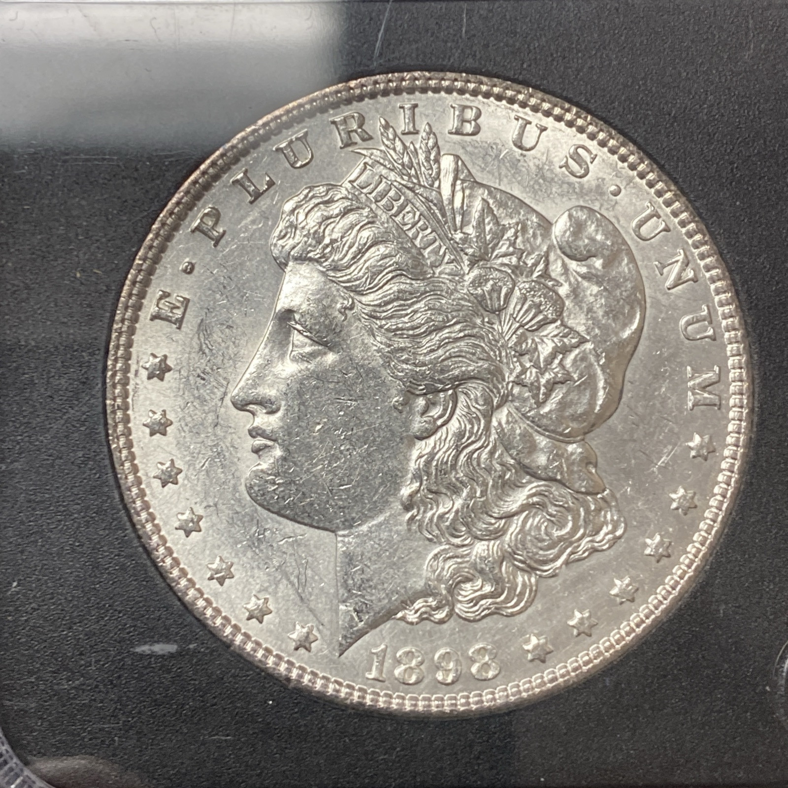 1898 Morgan Silver Dollar $1 US 90% Silver Coin Mint State Details! Great Shine!