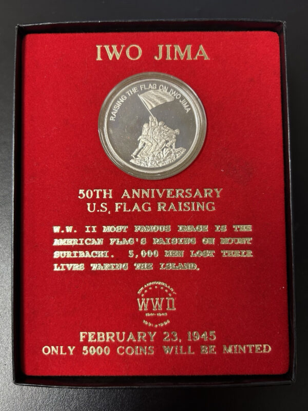 IWO JIMA 50th Anniversary Memorial Proof Coin 1 Troy Oz .999 Fine Silver Round