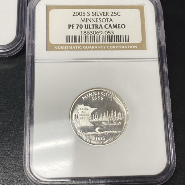 2005-S Silver Proof Statehood Quarter Set 5 Coins NGC PF70 Ultra Cameo Nice Set!