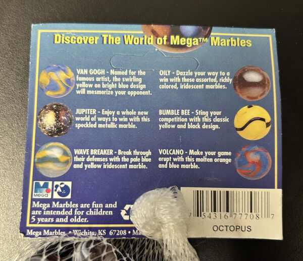 Octopus Collector Series Net Bag Glass Mega Marbles Vacor 1 Shooter 24 Players