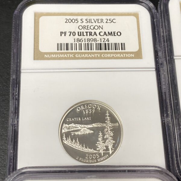 2005-S Silver Proof Statehood Quarter Set 5 Coins NGC PF70 Ultra Cameo Nice Set!