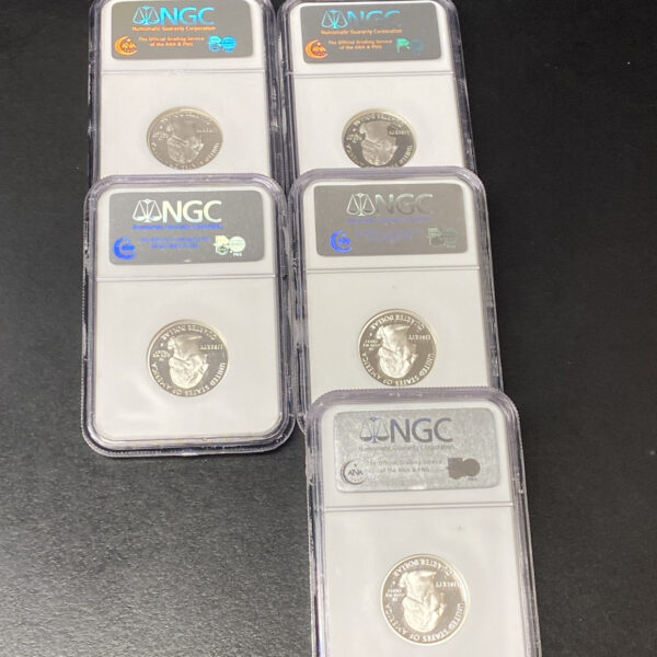 2005-S Silver Proof Statehood Quarter Set 5 Coins NGC PF70 Ultra Cameo Nice Set!