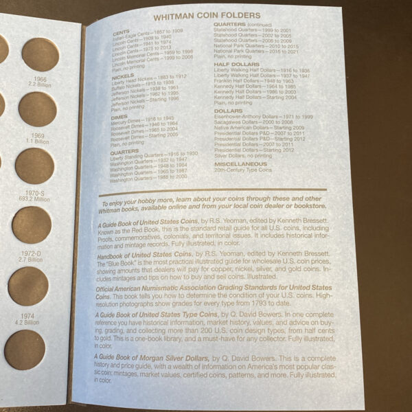 Whitman Lincoln Cent Penny Coin Folder Number Two Album Book 1941 - 1974 LikeNEW