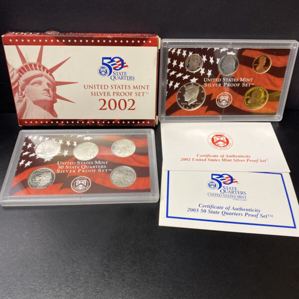 2002 U.S. Mint Silver Proof Set 10 Coins - Beautiful Set w/OGP & COA