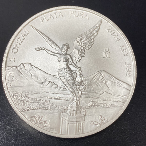 2024 BU Silver Mexican Libertad Onza 2 oz Brilliant Uncirculated Fine Silver 999
