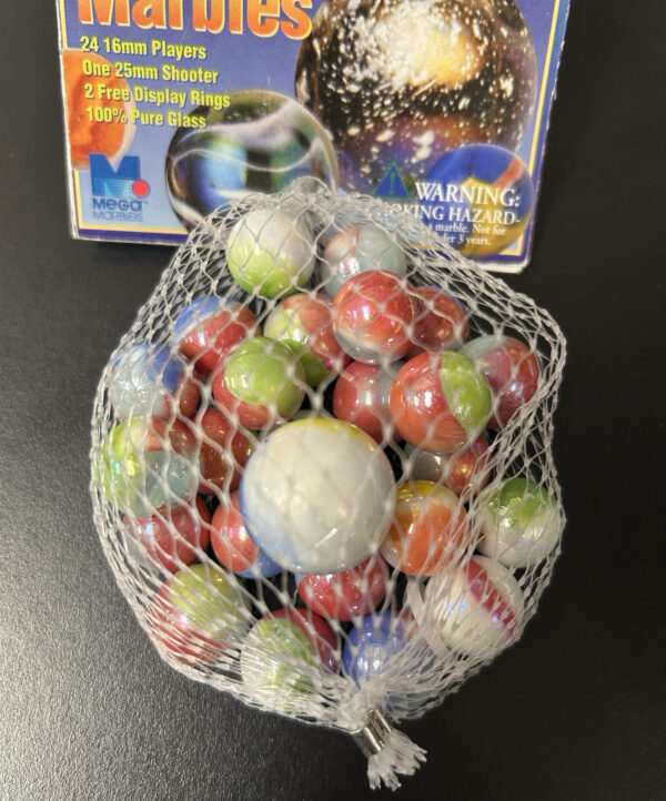 Candy Collector Series Net Bag Glass Mega Marbles Vacor 1 Shooter 24 Players