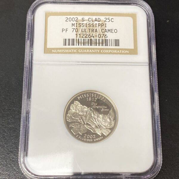 2002-S Clad Proof Mississippi State Quarter NGC PF 70 Ultra Cameo Washington