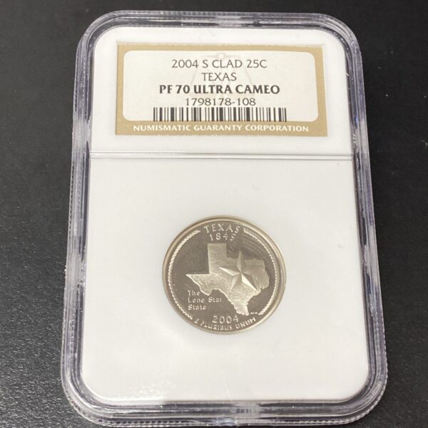 2004-S Clad State Quarter Texas TX NGC PF70 Ultra Cameo 25c Perfect Coin!