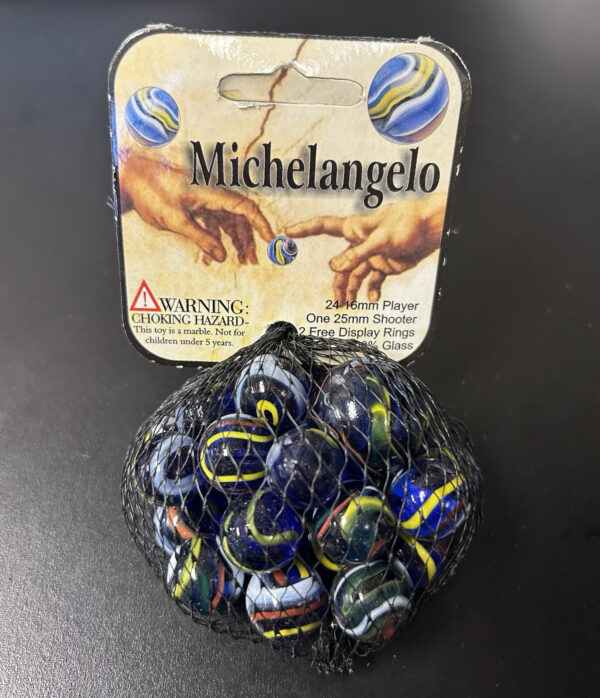 Michelangelo Mega Marbles Net Bag 24 Players 1 Shooter Retired Set (2004-2006)