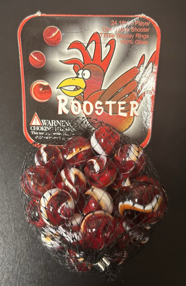Rooster Mega Marbles Net Bag 24 Players 1 Shooter Retired Set (2004-2006)