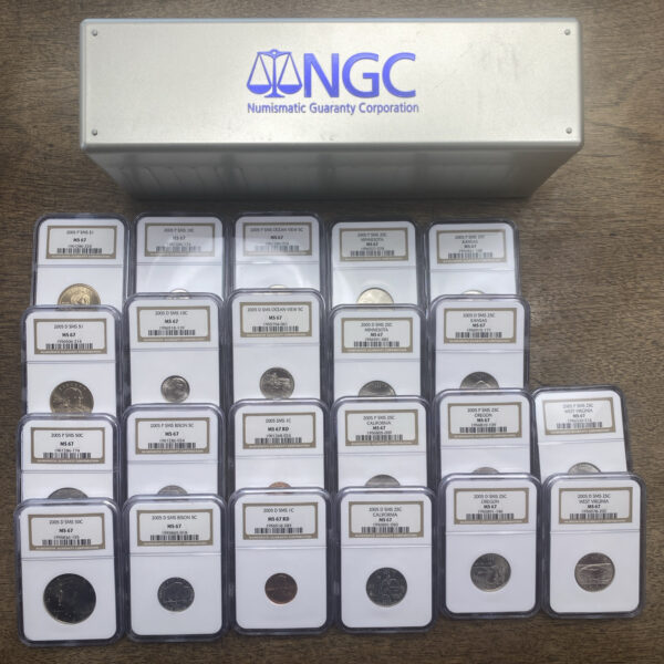 22 Coin Lot- 2005 P & D SMS 1c/5c/10c/25c/50c/$1 NGC MS 67 Special Mint Set 22pc