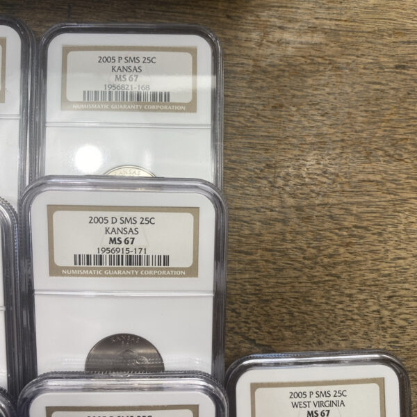 22 Coin Lot- 2005 P & D SMS 1c/5c/10c/25c/50c/$1 NGC MS 67 Special Mint Set 22pc