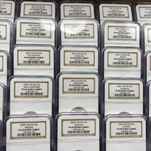(35 Coins) 1999-2005 S Silver Proof State Quarters, NGC PF 69 Ultra Cameo Lot 35