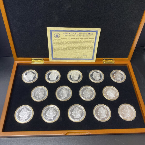 Complete “CC” Carson City Morgan Silver Dollar Tribute Proof Set W/ Display Case