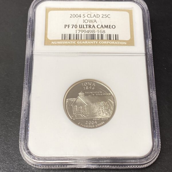 2004-S Clad State Quarter Iowa IA NGC PF70 Ultra Cameo 25c Perfect Coin!