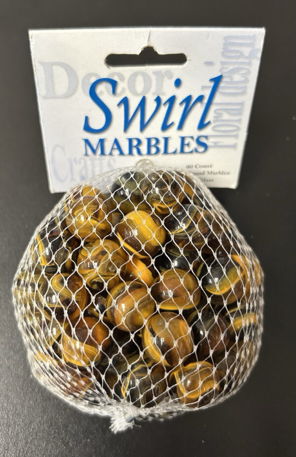 Tiger Eye Swirl Marbles Mega Marbles Net Bag 60 Count 16mm Round